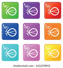Vision angle icons set 9 color collection isolated on white for any design