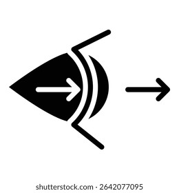 Vision Arrow Icon Bold Style For Various Design Purposes