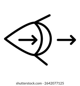Vision Arrow Icon Line Style For Various Design Purposes