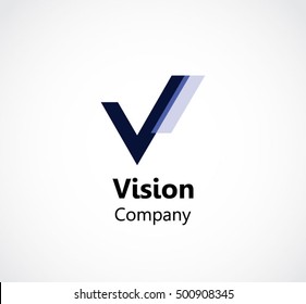 Vision arrow of line tick abstract vector and logo design or template future business icon of company identity symbol concept