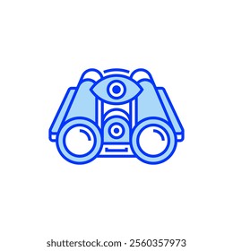 Vision Binocular Filled Line Icon. linear style sign for mobile concept and web design. Outline vector icon. Symbol, logo illustration