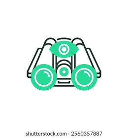 Vision Binocular Outline Icon. linear style sign for mobile concept and web design. Outline vector icon. Symbol, logo illustration