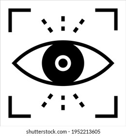 icono de vector lleno de visión negro aislado