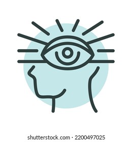 Vision black line icon. Self development. Pictogram for web page.