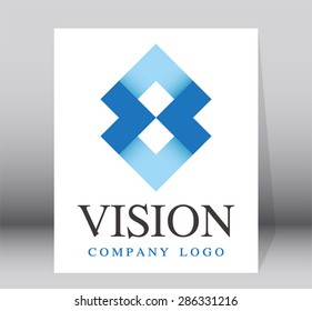 Vision blue elegant logo element shape vector symbol design icon business template abstract