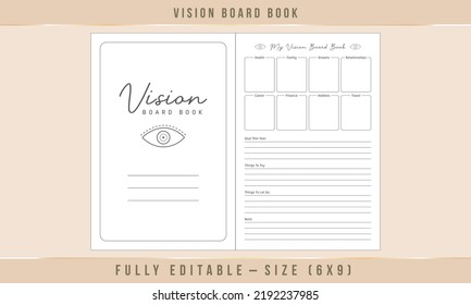 Vision Board Book Logbook Interior Template