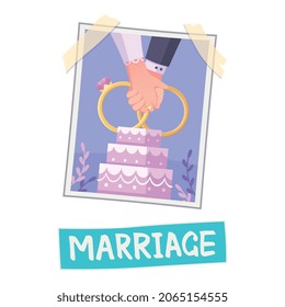 Composición de tablero de visión con foto de mano con la ilustración de pasteles y vectores de texto