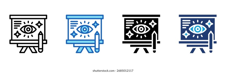 Ícone Vision Board Ilustração de vetor de vários estilos