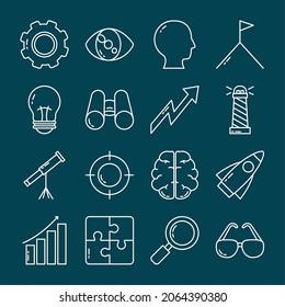 vision and business icon set