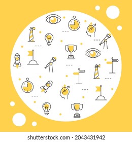 vision business icons pattern in circle
