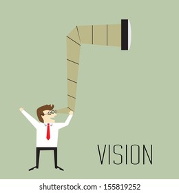 Vision, Businessman looking forward Prospects for future business