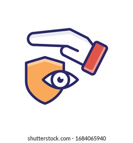 Vision Care Filled Outline vector illustration icon.