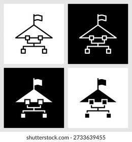 Vision Cascade Icon with Black and White Background