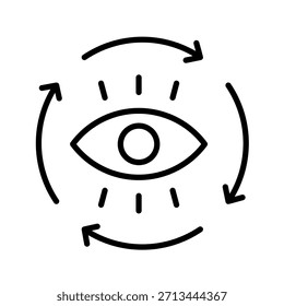 Ilustración vectorial de icono de contorno de cambio de visión
