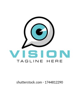 Vision Chat Logo Icon On Trendy Design.