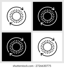 Vision Circle Symbol mit schwarz-weißem Hintergrund