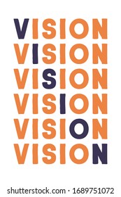 Vision Colorful isolated vector saying