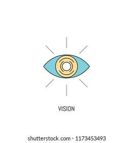 Vision colorful line icon. Simple Icon illustration. Eye Line Icon Useful For Web, Mobile, Software & Apps. Eps-10.