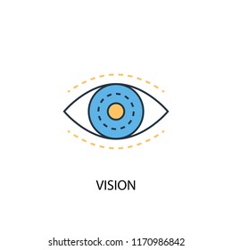 vision concept 2 colored line icon. Simple yellow and blue element illustration. vision concept outline symbol design from success set