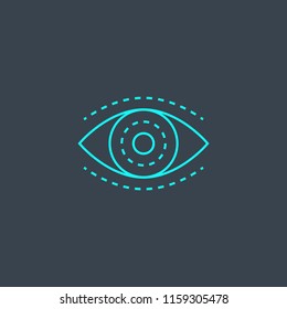vision concept blue line icon. Simple thin element on dark background. vision concept outline symbol design from Success set. Can be used for web and mobile UI/UX