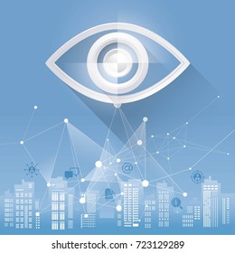 Vision concept in business with eye icon vector