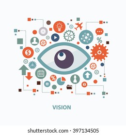 Vision concept design on clean background,vector