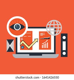 Vision concept design on orange background