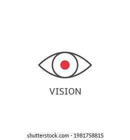 Vision concept. Eye icon with a red pupil Element of photography icon