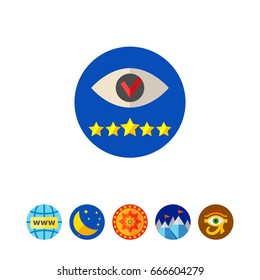 Vision Concept Icon with Eye and Stars