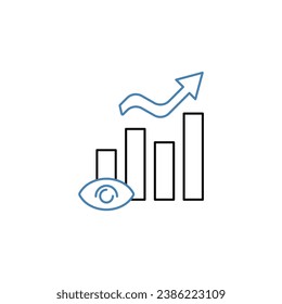 Icono de línea de concepto de visión. Ilustración de elemento simple. Diseño de símbolos de esquema de concepto de visión.