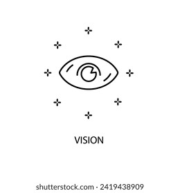 Vision Concept Line Icon. Einfache Elementgrafik. Umrisssymbol-Design.