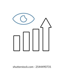 vision concept line icon. Simple element illustration. vision concept outline symbol design.