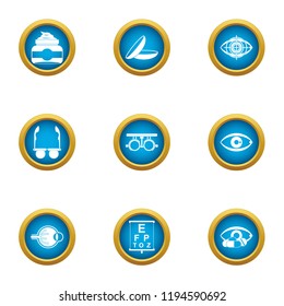 Vision control icons set. Flat set of 9 vision control vector icons for web isolated on white background