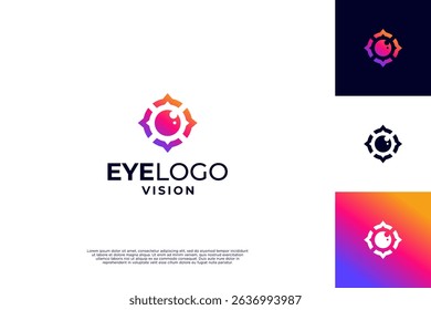 Vision control logo design. security tech logo