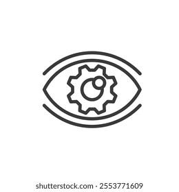 Vision correction, icon in line design. Vision, correction, eyesight, clarity, focus, sharpness, improvement on white background vector. Vision correction editable stroke icon