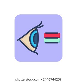 Vision distance thin line icon. Eye, iris, eyelash  outline sign. Ophthalmology and healthcare concept. Vector illustration, symbol element for web design and apps