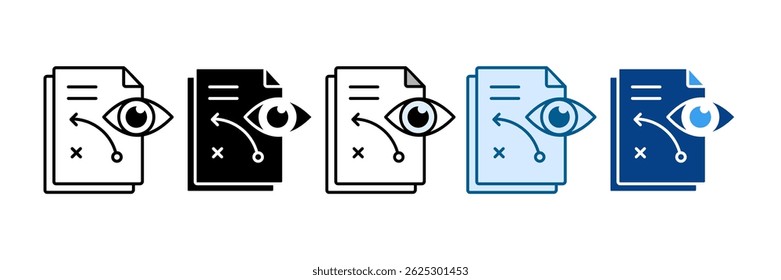 Vision Document Icon Set Multiple Style Collection