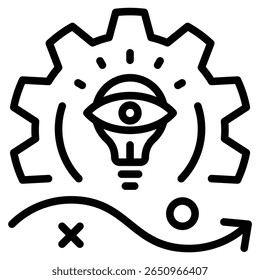 Vision Driven Strategy Icon Line Vector Illustration
