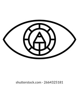 Vision mit editierbarem Strich. Vision und Kreativität - Liniensymbol