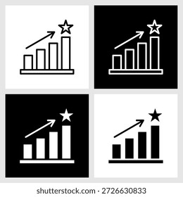 Vision Elevation Symbol mit schwarz-weißem Hintergrund