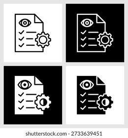 Vision Execution-Symbol mit schwarz-weißem Hintergrund