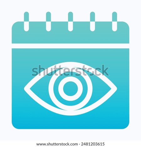 Vision Eye Calendar. View Icon. Date Search Vector Icon, Isolated Gradient Vector Icon.