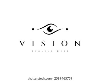 vision eye care optic abstract line logo design