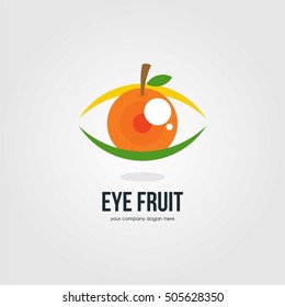 VISION EYE FRUIT ORANGE LOGO ICON TEMPLATE