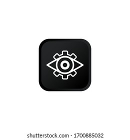 Vision, eye icon modern button design black symbol isolated on white background. Vector EPS 10.