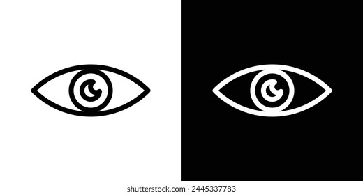 Vision and Eye Icon Set. Human Eyeball and Eyesight Pictogram Symbols.
