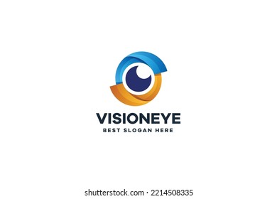 Vision Eye Logo Gradient Illustration Vector Template