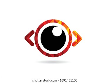 Sehvermögen, Augenlogo oder Symbol. Flachauge-Logo oder -Symbol