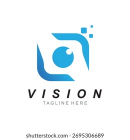 vision eye logo icon vector isolated design