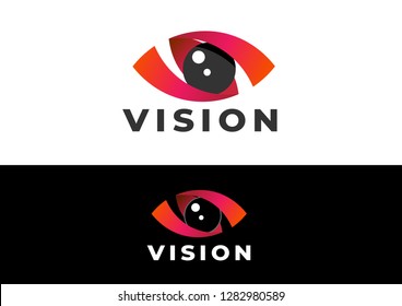 Vision eye logo. Red eye icon